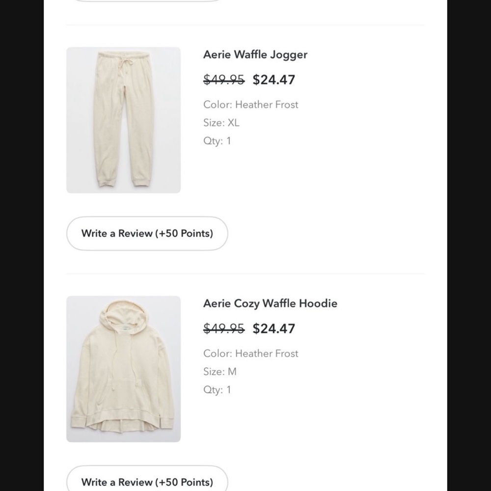 Aerie Heather Frost Waffle Jogger
